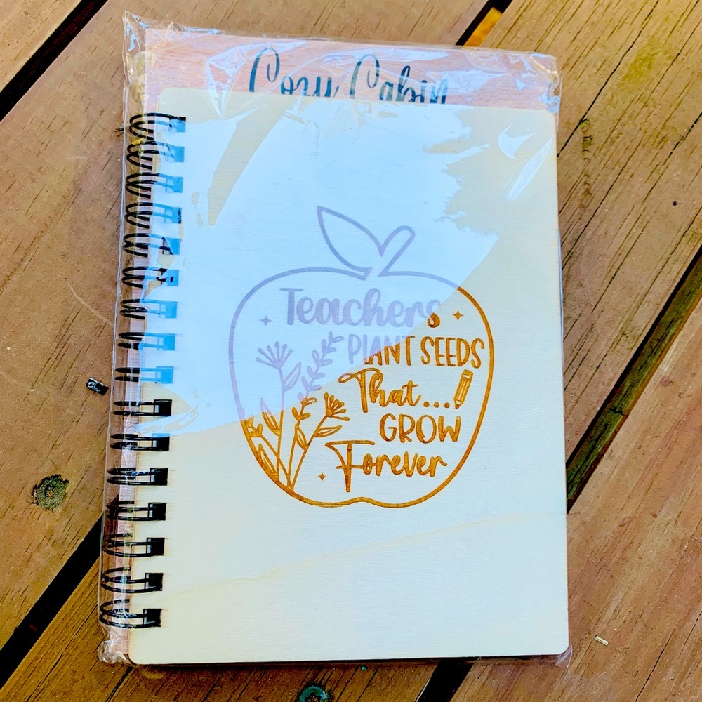 Teacher Gift Wooden Notebook Journal holiday end of year Christmas appreciation